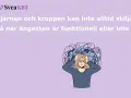 En person med händerna på huvudet, omgiven av kaotiska linjer som symboliserar ångest. Texten beskriver hur hjärnan och kroppen kan uppleva fysiska symtom vid stress och ångest.