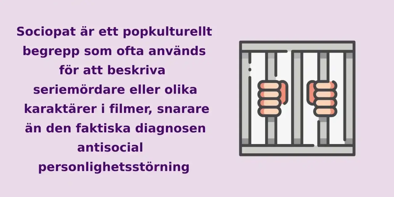 Text om sociopati som popkulturellt begrepp, inte diagnos. Bild på händer bakom galler, en metafor för att leva med en psykopat.