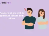 Två arga personer med armarna i kors. Texten lyder: "Fundera på om det specifika tankar som utlöser". Kanske en del av en kontrollerande partner test.
