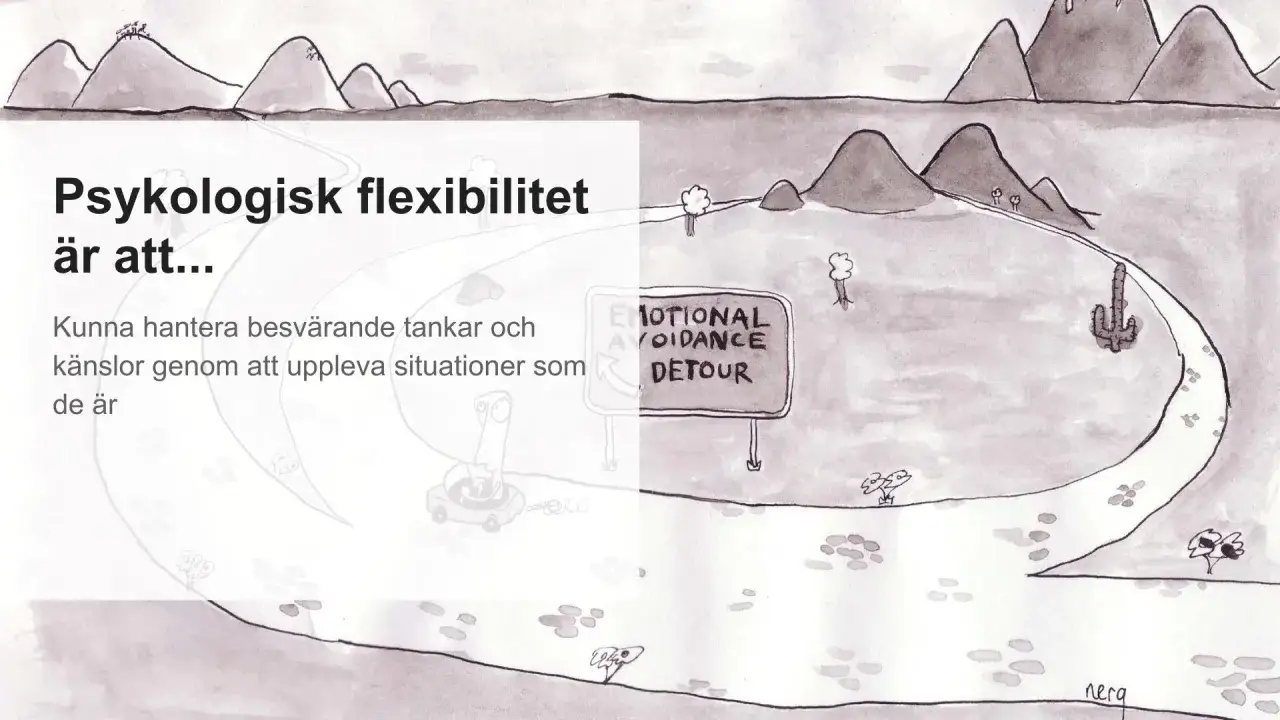 Psykologisk flexibilitet är att hantera svåra tankar och känslor. En vägvisare visar