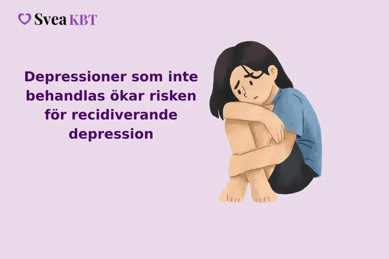 En flicka sitter hopkrupen, en bild som kan symbolisera dystymi symtom. Obehandlad depression ökar risken för återfall.