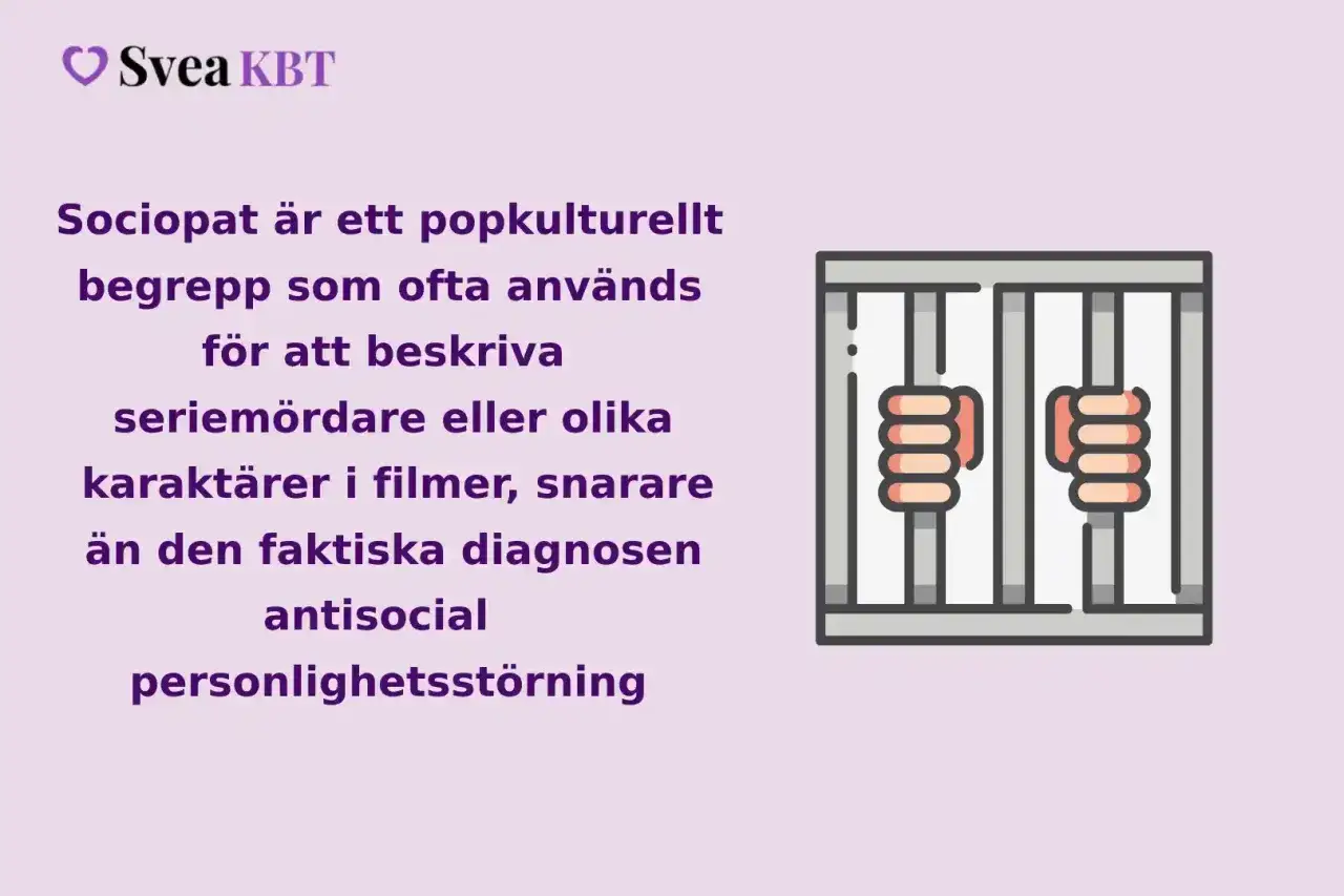 Text om sociopat som popkulturellt begrepp, inte diagnos. Bild p&aring; h&auml;nder bakom galler, som visar hur en psykopat kan uppfattas.